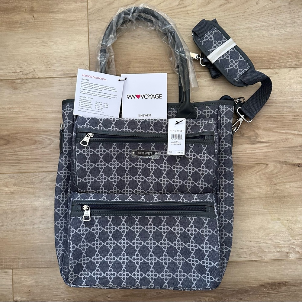 Nine West Gray Geometric Tote